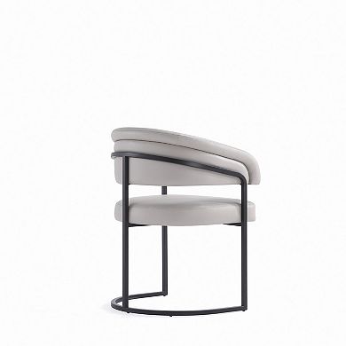 MANHATTAN COMFORT Augusta Faux Leather Upholstered Metal Dining Chair