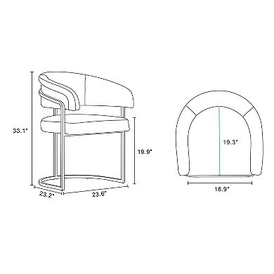 MANHATTAN COMFORT Augusta Faux Leather Upholstered Metal Dining Chair