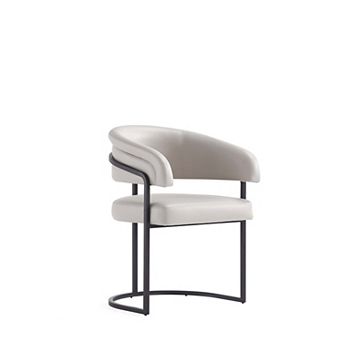 MANHATTAN COMFORT Augusta Faux Leather Upholstered Metal Dining Chair