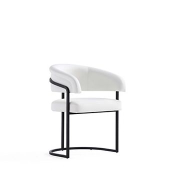 MANHATTAN COMFORT Augusta Faux Leather Upholstered Metal Dining Chair