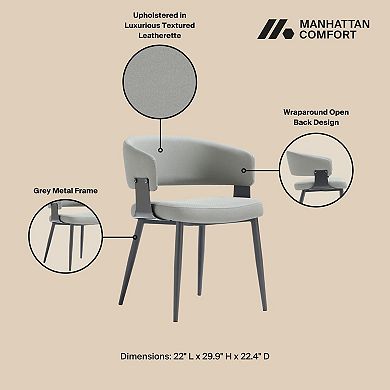 MANHATTAN COMFORT Luce Textured Faux Leather Upholstered Dining Chair