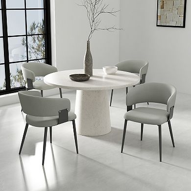 MANHATTAN COMFORT Luce Textured Faux Leather Upholstered Dining Chair