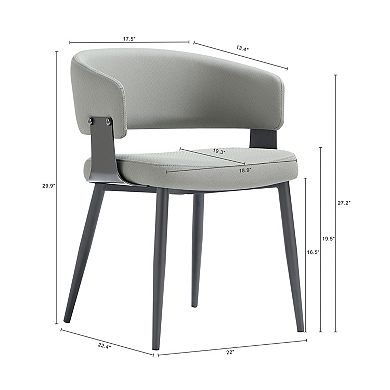 MANHATTAN COMFORT Luce Textured Faux Leather Upholstered Dining Chair