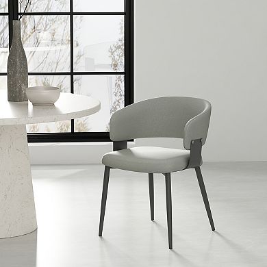 MANHATTAN COMFORT Luce Textured Faux Leather Upholstered Dining Chair