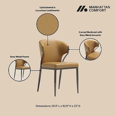 MANHATTAN COMFORT Modern Faux Leather Upholstered Dining Chair Set of 2