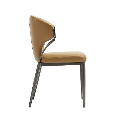 MANHATTAN COMFORT Modern Faux Leather Upholstered Dining Chair Set of 2