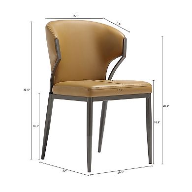 MANHATTAN COMFORT Modern Faux Leather Upholstered Dining Chair Set of 2