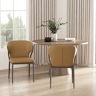 MANHATTAN COMFORT Modern Faux Leather Upholstered Dining Chair Set of 2