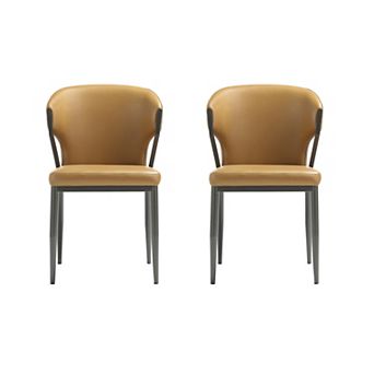 MANHATTAN COMFORT Modern Faux Leather Upholstered Dining Chair Set of 2