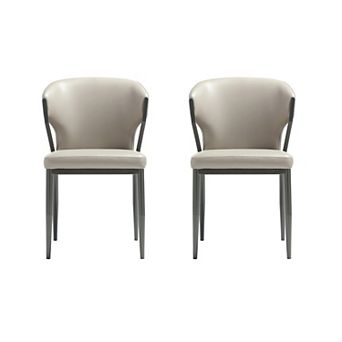 MANHATTAN COMFORT Modern Faux Leather Upholstered Dining Chair Set of 2