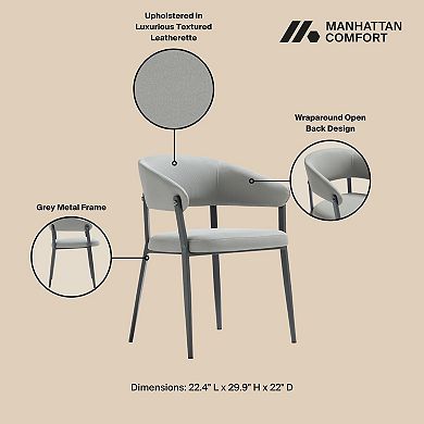 MANHATTAN COMFORT Belle Modern Upholstered Metal Dining Chair