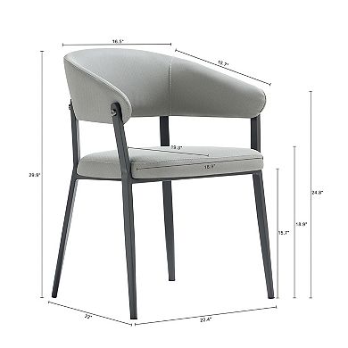 MANHATTAN COMFORT Belle Modern Upholstered Metal Dining Chair