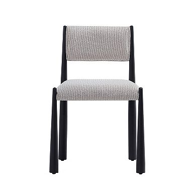 MANHATTAN COMFORT Mid-Century Modern Boucle Upholstered Metal Dining Side Chair Set of 2