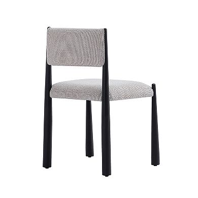 MANHATTAN COMFORT Mid-Century Modern Boucle Upholstered Metal Dining Side Chair Set of 2