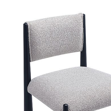 MANHATTAN COMFORT Mid-Century Modern Boucle Upholstered Metal Dining Side Chair Set of 2