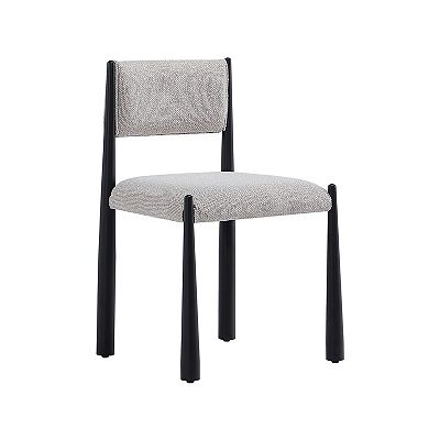 MANHATTAN COMFORT Mid-Century Modern Boucle Upholstered Metal Dining Side Chair Set of 2