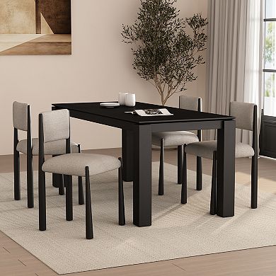 MANHATTAN COMFORT Mid-Century Modern Boucle Upholstered Metal Dining Side Chair Set of 2