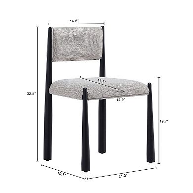 MANHATTAN COMFORT Mid-Century Modern Boucle Upholstered Metal Dining Side Chair Set of 2