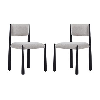 MANHATTAN COMFORT Mid-Century Modern Boucle Upholstered Metal Dining Side Chair Set of 2