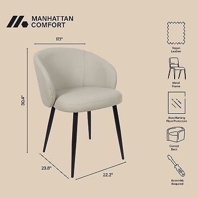 MANHATTAN COMFORT Looma Faux Leather Upholstered Dining Side Chair Set of 2