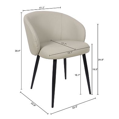 MANHATTAN COMFORT Looma Faux Leather Upholstered Dining Side Chair Set of 2