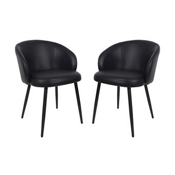 MANHATTAN COMFORT Looma Faux Leather Upholstered Dining Side Chair Set of 2