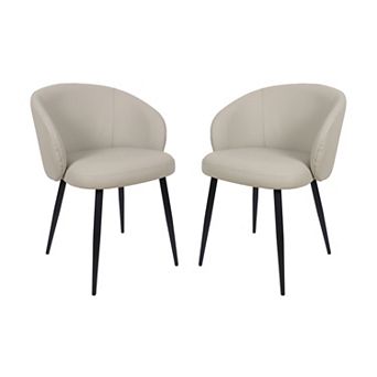 MANHATTAN COMFORT Looma Faux Leather Upholstered Dining Side Chair Set of 2