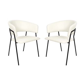 MANHATTAN COMFORT Contemporary Modern Faux Leather Upholstered Dining Armchair Set of 2