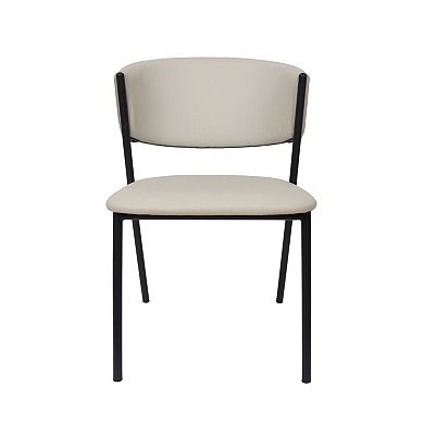 MANHATTAN COMFORT Drift Faux Leather Upholstered Metal Dining Side Chair Set of 4