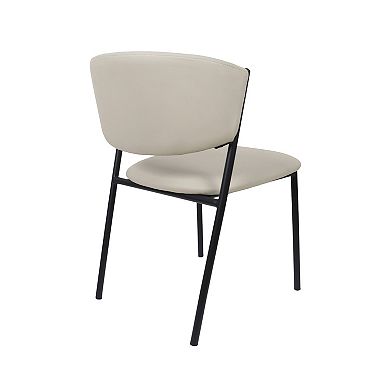 MANHATTAN COMFORT Drift Faux Leather Upholstered Metal Dining Side Chair Set of 4