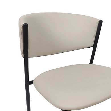 MANHATTAN COMFORT Drift Faux Leather Upholstered Metal Dining Side Chair Set of 4