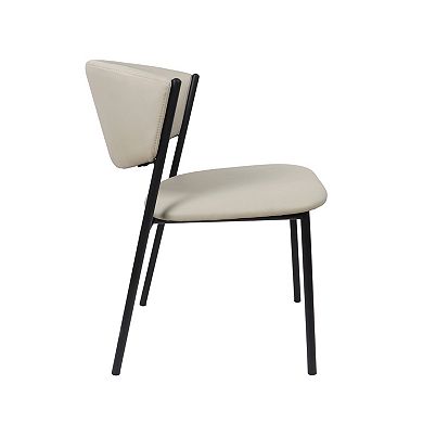 MANHATTAN COMFORT Drift Faux Leather Upholstered Metal Dining Side Chair Set of 4
