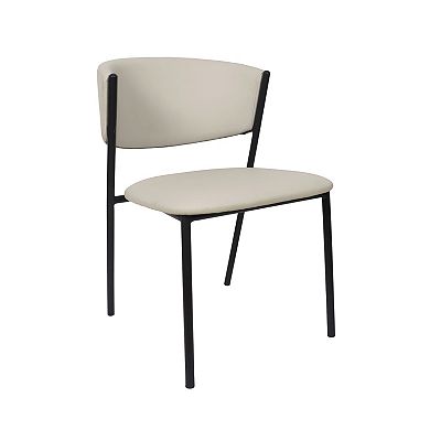 MANHATTAN COMFORT Drift Faux Leather Upholstered Metal Dining Side Chair Set of 4