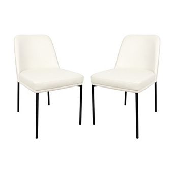 MANHATTAN COMFORT Loft Faux Leather Upholstered Metal Dining Side Chair Set of 2