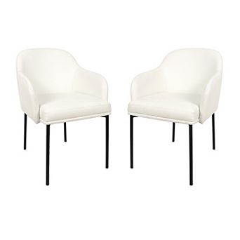 MANHATTAN COMFORT Loft Contemporary Faux Leather Upholstered Dining Armchair Set of 2