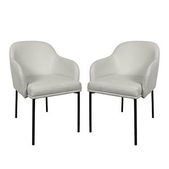 MANHATTAN COMFORT Loft Contemporary Faux Leather Upholstered Dining Armchair Set of 2