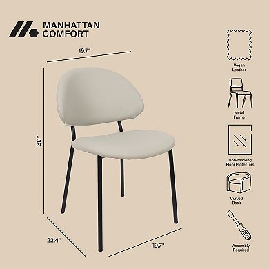MANHATTAN COMFORT Haven Faux Leather Upholstered Dining Side Chair Set of 4