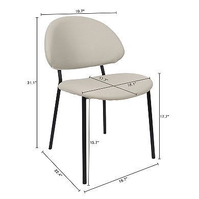 MANHATTAN COMFORT Haven Faux Leather Upholstered Dining Side Chair Set of 4
