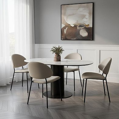 MANHATTAN COMFORT Haven Faux Leather Upholstered Dining Side Chair Set of 4