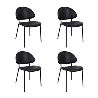 MANHATTAN COMFORT Haven Faux Leather Upholstered Dining Side Chair Set of 4