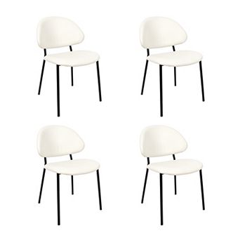 MANHATTAN COMFORT Haven Faux Leather Upholstered Dining Side Chair Set of 4