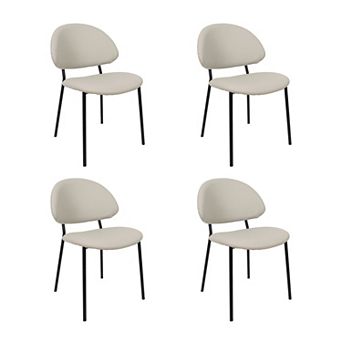 MANHATTAN COMFORT Haven Faux Leather Upholstered Dining Side Chair Set of 4