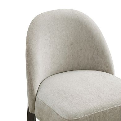 MANHATTAN COMFORT Oslo Chenille Upholstered Wood Dining Side Chair Set of 2