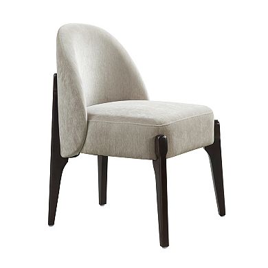 MANHATTAN COMFORT Oslo Chenille Upholstered Wood Dining Side Chair Set of 2