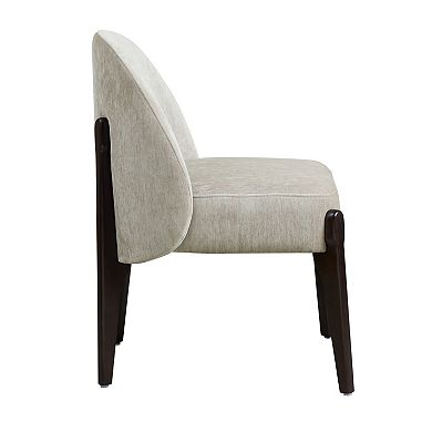 MANHATTAN COMFORT Oslo Chenille Upholstered Wood Dining Side Chair Set of 2
