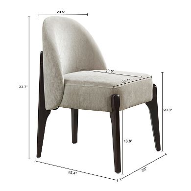 MANHATTAN COMFORT Oslo Chenille Upholstered Wood Dining Side Chair Set of 2
