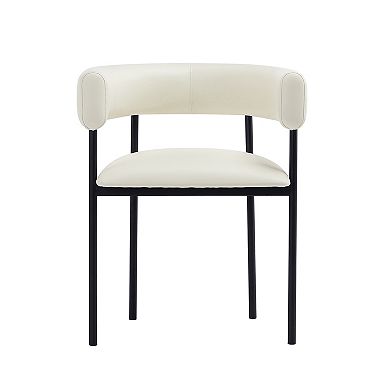 MANHATTAN COMFORT Onda Faux Leather Upholstered Metal Dining Chair