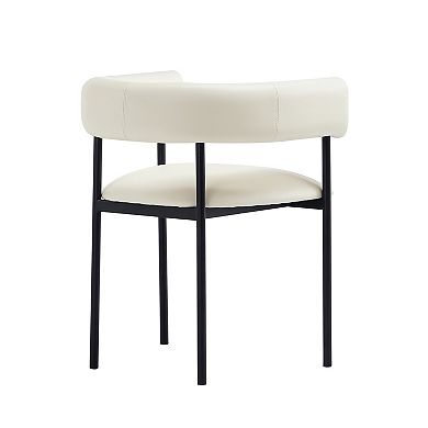 MANHATTAN COMFORT Onda Faux Leather Upholstered Metal Dining Chair