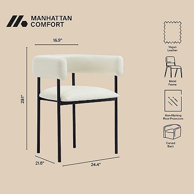 MANHATTAN COMFORT Onda Faux Leather Upholstered Metal Dining Chair