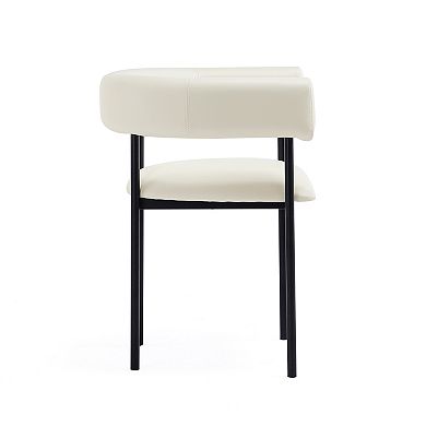 MANHATTAN COMFORT Onda Faux Leather Upholstered Metal Dining Chair